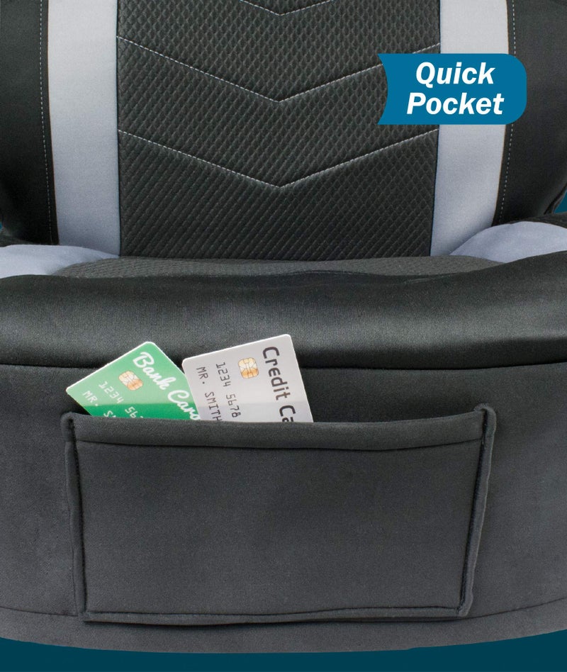 Eurow Universal Fit Wetsuit Vehicle Seat Covers, Water Repellent SCR Material, Protects Seats from Spills, Sweat & Wear, Cinch-Fit, Airbag Compatible, Front Pocket for Storage, 2-Pack - Image 3
